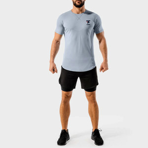 Vente chaude T-shirt de sport pour hommes Style athlétique avec logo imprimé personnalisé de haute qualité 100% coton motif solide vêtements de sport coupe ajustée - Product Image 2