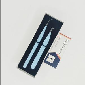 Pince à épiler professionnelle en acier inoxydable Nano Grip Extension de cils 90 45 degrés Volume russe Embouts de fibres durables - Product Image 6