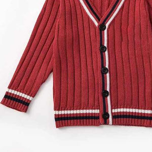 High Quality <b>Oversized</b> V-Neck Knitted <b>Cardigan</b> Sweater For Casual Winter Style Autumn Sweater With Front Logo - Product Image 3