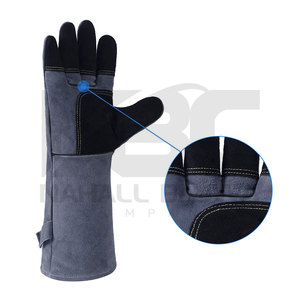 Guantes de seguridad de soldadura de cuero ignífugo antideslizantes de alta calidad hechos en fábrica a precio barato para protección de manos y brazos - Product Image 5