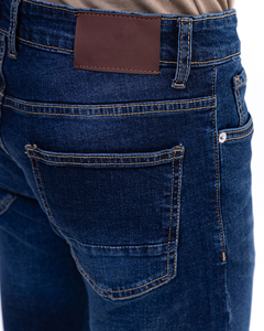 Pantalones Vaqueros de Mezclilla Premium para Hombre, Azul Oscuro, Corte Ajustado, Precio de Fábrica al por Mayor, Nuevo OEM ODM, Mejor Calidad, Logotipo Personalizado, Algodón Suave Elástico - Product Image 4