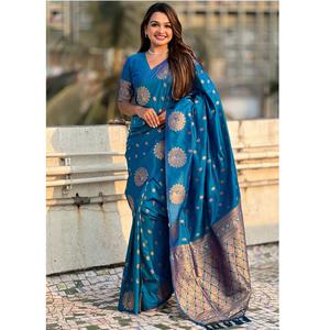 ส่าหรีผ้าไหมดีไซเนอร์ที่มีเอกลักษณ์พร้อมงาน zari และ pallu ที่สวยงามสำหรับงานแต่งงานและงานปาร์ตี้ขายส่งผู้จำหน่ายในราคาที่ดีที่สุด - Product Image 1