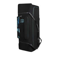 Sac de transport pour équipement de cricket CA PRO 10000 avec roulettes, en polyester 600D durable, noir/bleu