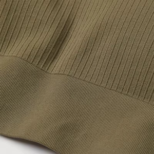 Ropa Deportiva de Diseño Personalizado, Sujetador Deportivo Acanalado Verde Oliva para Mujer, Tejido Suave, Escote Redondo, Soporte Alto, Cómodo para Uso Diario - Product Image 5