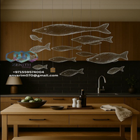 Lustre en verre 3000K artistique personnalisé design poisson suspension marine hauteur réglable suspendu pour centre commercial EAU USA KSA Chine