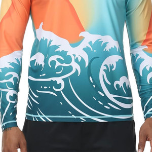 เสื้อแรชการ์ดแขนยาวสำหรับผู้ชายชุดฝึกป้องกันผื่นพิมพ์ซับลิเมชันตามสั่ง - Product Image 5