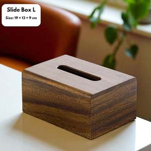 Caja de pañuelos de nogal de lujo | Soporte de papel de madera para baño y sala de estar | Estuche de almacenamiento de escritorio moderno | Organizador de decoración del hogar - Product Image 3