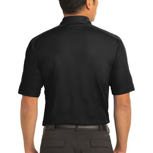 Polo de piqué de algodón de ajuste regular para hombre con logotipo personalizado grande y alto negro - Product Image 2