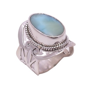 Vente en gros de bagues fines en argent sterling 925 Larimar naturel bijoux indiens réglage de mariage bijoux en argent de qualité supérieure fabriqués - Product Image 1