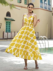 Robe bohème indienne en coton imprimé à la main tenue décontractée d'été à fleurs avec touche faite à la main cadeau parfait pour elle - Product Image 5