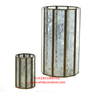 Juego de portavelas de luz T hecho a mano Virtue, 2 soportes de vidrio hexagonales para decoración de balcón para Navidad - Product Image 3