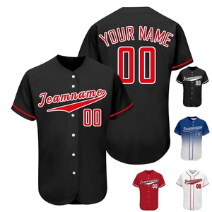 Custom Sublimated Baseball Jersey 100% Polyester V-neck Hot Sale Breathable Sportswear China Factory Plus Size for Adults Custom - Product Image 1