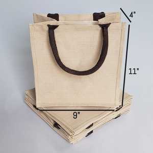 Jute & Cotton Blend Juco Totes à double poignée avec intérieur laminé et décoration en lettres - Product Image 2