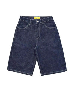 Short en jean baggy vintage pour hommes, style décontracté et respirant avec poches, short en jean ample 100% coton pour le travail - Product Image 1