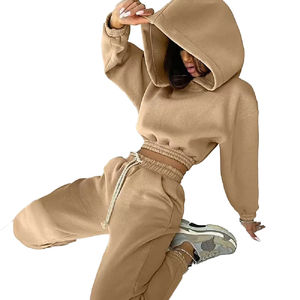 ชุดวอร์มเทรนนิ่งแบบมีฮู้ดสำหรับผู้หญิง ผ้าคอตตอน 100% หนานุ่ม สไตล์สตรีทแวร์สุดฮิตสำหรับฤดูหนาว - Product Image 1