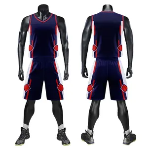 Ensemble de maillots de basket-ball pour hommes en gros, taille plus, respirant, polyester, uniforme d'équipe, taille XS, ensemble imprimé, ensemble de basket-ball pas cher 2025 - Product Image 1