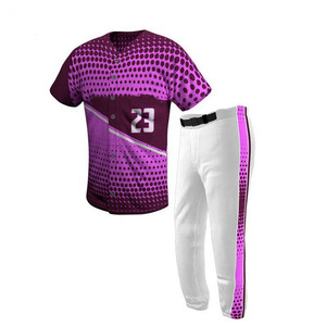Uniforme de baseball pour adultes, ensemble complet de pantalons et de maillots 100% Polyester, respirant, vente en gros, uniforme de Softball pour femmes - Product Image 5