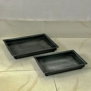 ถาดเก็บของโลหะสีดำทรงสี่เหลี่ยม,ถาดใส่ชาโต๊ะเครื่องสำอางแต่งหน้าเครื่องประดับสำหรับตกแต่งบ้าน - Product Image 5