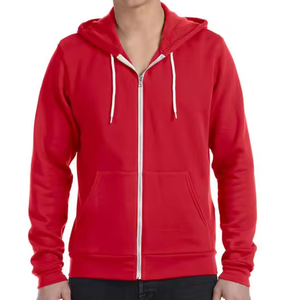 Sweat-shirt à capuche rouge pour homme, coupe classique, couleur unie, coton French Terry, décontracté, hiver, impression numérique, respirant - Product Image 1
