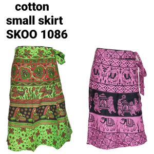 Etnische Katoen Bloemenprint Elastische Taille Boog Knoop Kleine Rok Vrouwen Katoenen Strand Rokken Boho Saias Bohemian Kleding