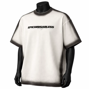 Camiseta de Algodón para Hombre Epicurusabless, Corte Regular, Manga Corta, Cuello Redondo, Estilo Urbano, Estampado de Letras, Logotipo Frontal, Color Degradado - Product Image 2