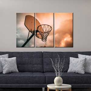 Obra de arte impresa en lienzo: Motivación de jugador de baloncesto para la oficina, 3P: Enmarcado tipo galería - Product Image 1