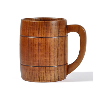 Prix raisonnable Naturel Brillant Bois Fini Taille Personnalisée Chope À Bière En Bois Avec Poignée Logo Personnalisable Pour La Maison Vaisselle Déco - Product Image 6