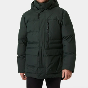 Vestes longues matelassées très vendues, veste d'hiver pour homme, veste surdimensionnée pour homme, fermeture éclair, couleur unie, vestes de randonnée coupe-vent - Product Image 3