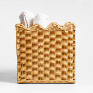 SALE! TienPhong Wholesale Keepsake Wavy <b>Rattan</b> Wicker Kids <b>Storage</b> Bin for Clothing Blanket Toys - Product Image 3