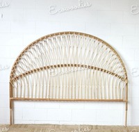 Nouveau modèle tendance Tête de lit en rotin naturel Tête de lit en rotin Sunrise faite à la main pour lits Queen Size pour la chambre à coucher