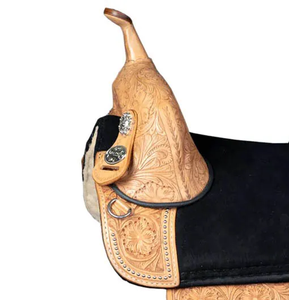 Selle occidentale sans arbre en cuir véritable pour chevaux-Siège souple confortable et durable Design personnalisable Utilisation équestre - Product Image 3