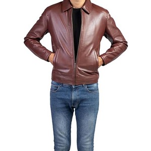 Stylish Men Genuine Leather <b>Canvas</b> <b>Jacket</b> Long Sleeve High Quality Waterproof Eco-Friendly Custom Made Casual Style - Product Image 4