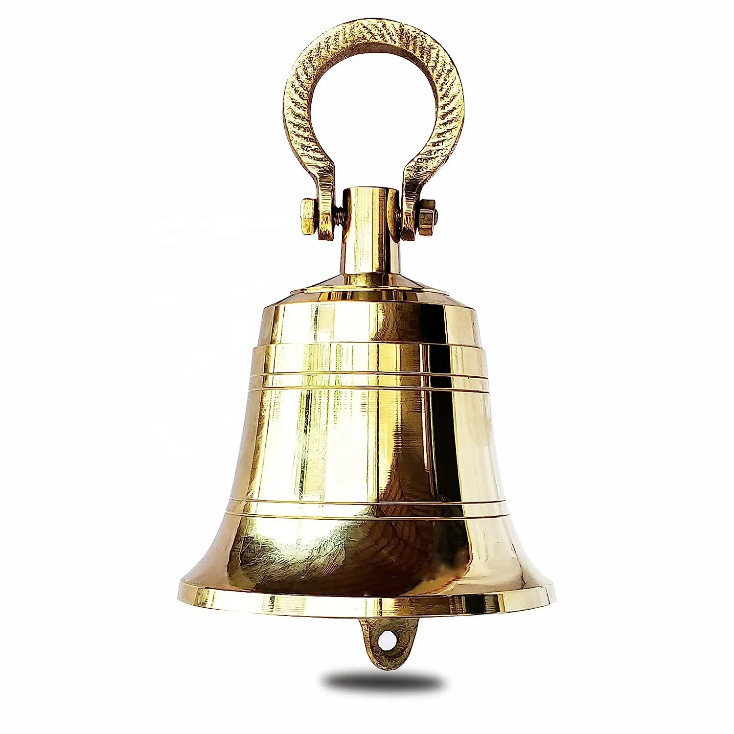 Pure Source India Brass Bell Temple Ghanta Pooja Bell (1 KG, Gold) (Small)