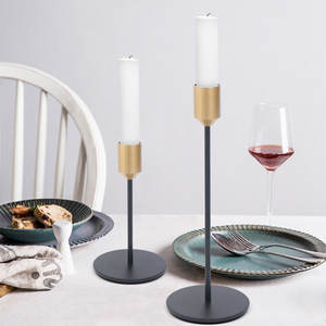 Timeless Gold Stick Candelabra With <b>Black</b> Metal <b>Candle</b> Holders Ideal for Wedding Banquet and Hotel Table Decor Elegant Dining - Product Image 5