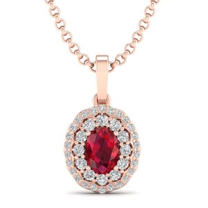 REYES recién llegado corte ovalado 0.75cts rubí piedras preciosas colgantes plata esterlina 925 lujo moda elegante mujer joyería regalos de boda - Product Image 6