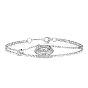 Bracelet double chaîne Halo coupe marquise - Product Image 3