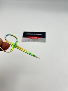 Ciseaux à cuticules multicolores arc-en-ciel pour la coupe des ongles, en acier à haute teneur en carbone, lame incurvée et tranchante, outils de manucure et pédicure - Product Image 6