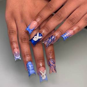 3D เล็บกระต่ายสุดน่ารักสำหรับตกแต่งเล็บคริสตัล Playboys กระต่ายทำเล็บประดับโลหะอัลลอยแบบทำมือแบบทำมือ - Product Image 6