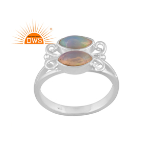 Dernière conception bague de déclaration en argent sterling fin opale éthiopienne naturelle avec pierres précieuses fabricant de bijoux personnalisés - Product Image 1
