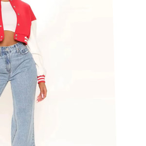 แจ็กเก็ตตัวสั้นสำหรับผู้หญิงเสื้อครอปทีมีไซส์และโลโก้ได้ตามต้องการ - Product Image 6