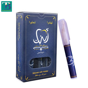 Al-Asnan Portable Miswak avec support en plastique Bâton de nettoyage des dents Blanchiment naturel aux herbes Hygiène buccale polyvalente Fraîcheur - Product Image 3
