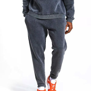 Top Trending Casual Plain Acid Wash Unisex Sweat Suit Two Piece Set 100% Cotton Quick Dry Eco-Friendly - Product Image 4