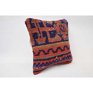 Multicolor Bohemian Wool Patchwork Kantha 12x12 Inch Woven Decorative <b>Bolster</b> <b>Pillow</b> Vintage Pattern Removable Washable - Product Image 2