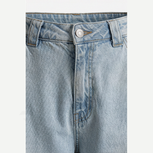 Jeans de Mezclilla Rectos Transpirables de Lavado Medio y Corte Regular, Modernos y Casuales para Mujer, Atuendo Diario, Proveedor al por Mayor, Personalizado - Product Image 4