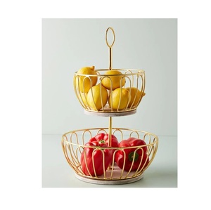 Contemporary metal wire bowl durable reusable <b>kitchen</b> <b>storage</b> basket <b>for</b> fruit bread <b>vegetables</b> and more - Product Image 4
