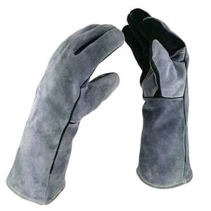 Gants de soudage en cuir de sécurité pour les mains de couleur noire et grise Gants ignifuges de qualité supérieure fabriqués au Pakistan par KEEM BROTHER - Product Image 3
