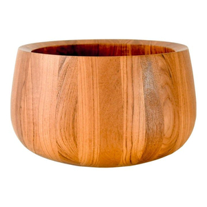 Ensemble de 2 bols de service en bois d'acacia faits à la main, bols à collation décoratifs de style campagnard avec un travail unique peint à la main en blanc au prix le plus bas - Product Image 3