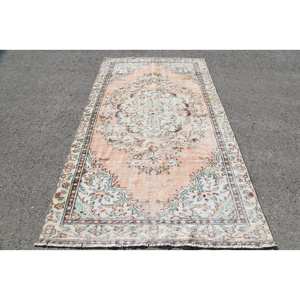 Orange Blue <b>Vintage</b> Turkish Classic Eco-Friendly Medium Pile Wool <b>Rug</b> 4.9ft X 8.8ft Patchwork Pattern Flat Weave Dining Room - Product Image 1