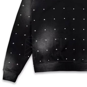 Sudadera con Capucha de Invierno para Hombre, con Pedrería Brillante, 100% Algodón, Tejido Suave con Impresionante Decoración de Cristales - Product Image 5