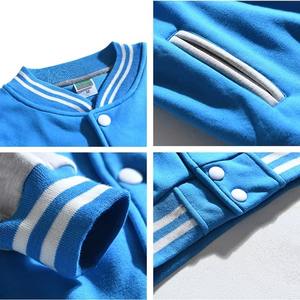 Personalizado de alta calidad de cuero mangas bordado Logo Letterman chaqueta de bombardero con bolsillo para hombre Varsity chaqueta de béisbol - Product Image 2